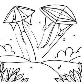 Ucurtmalarla Gunesli Gun Boyama Sayfasi 45320-9931