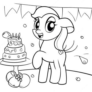 Pinkie Pie Parti Verirken Boyama Sayfasi 4559-2346