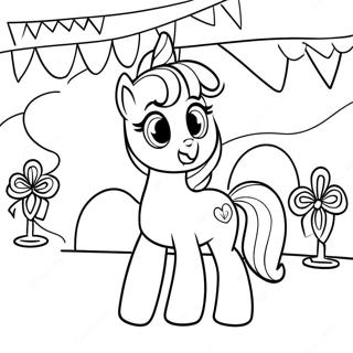 Pinkie Pie Parti Verirken Boyama Sayfasi 4559-2348