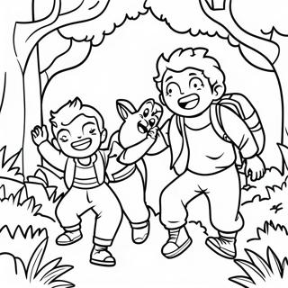 Kayip Cocuklar Ormanda Egleniyor Boyama Sayfasi 47105 10309