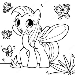 Rengarenk Kelebeklerle Fluttershy Boyama Sayfasi 47284-10333