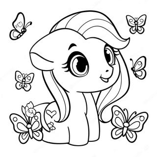 Rengarenk Kelebeklerle Fluttershy Boyama Sayfasi 47284-10335