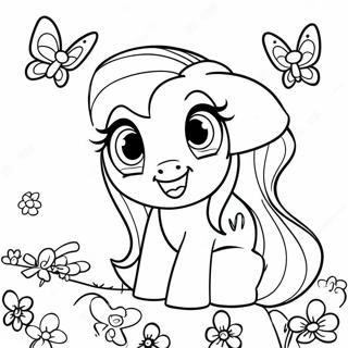 Rengarenk Kelebeklerle Fluttershy Boyama Sayfasi 47284-10336