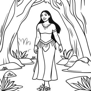 Pocahontas Renkli Bir Ormanda Boyama Sayfasi 48264-10551