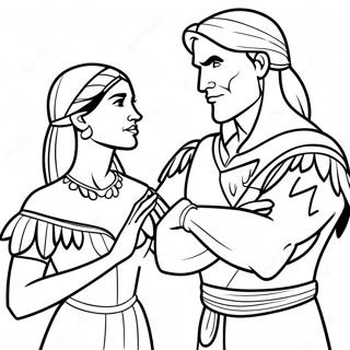 Pocahontas Ve John Smith Boyama Sayfasi 48266 10557