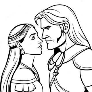 Pocahontas Ve John Smith Boyama Sayfasi 48266 10559