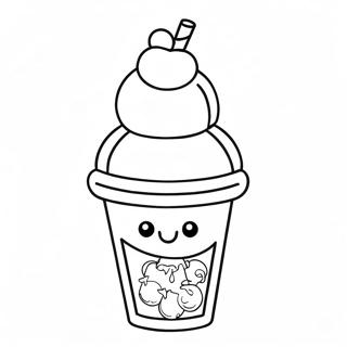 Sevimli Dondurma Kasesi Boyama Sayfasi 4829-147