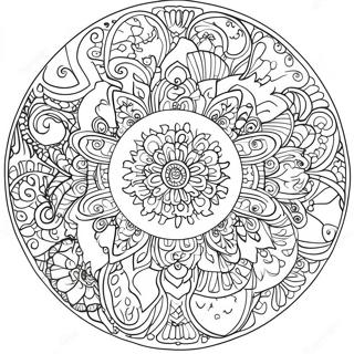 Renkli Cadilar Bayrami Mandala Boyama Sayfasi 50076 10965