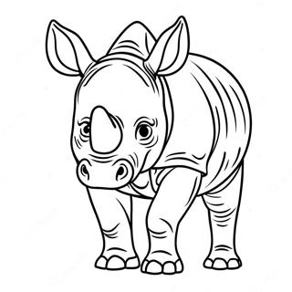 Gorkemli Afrika Gergedani Boyama Sayfasi 50453-11036