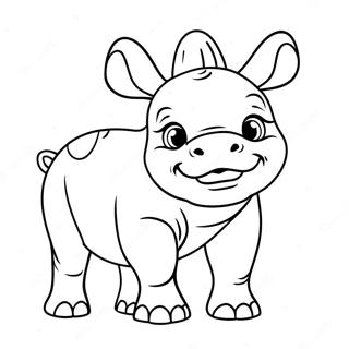 Oyunbaz Gergedan Buzagi Boyama Sayfasi 50454-11040