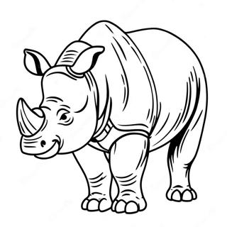 Guclu Yetiskin Gergedan Boyama Sayfasi 50455-11043