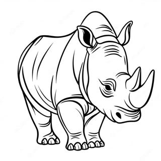 Guclu Yetiskin Gergedan Boyama Sayfasi 50455-11044