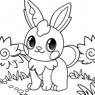 Cicek Bahcesindeki Sylveon Boyama Sayfasi 50723-11094