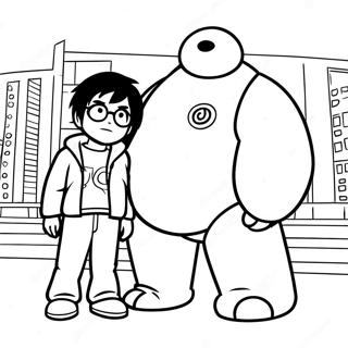 Hiro Hamada Ile Baymax Boyama Sayfasi 51093-11173