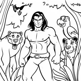 Tarzanin Orman Hayvanlariyla Boyama Sayfasi 54363-11901