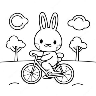 Miffy'nin Bisiklet Sürmesi Boyama Sayfası Boyama Sayfaları