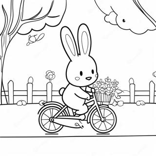 Miffy'nin Bisiklet Sürmesi Boyama Sayfası Boyama Sayfaları