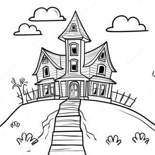 Tepe Uzerindeki Perili Ev Boyama Sayfasi 55545 12164