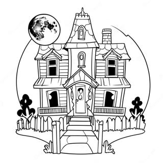 Dolunayli Perili Ev Boyama Sayfasi 55546-12166