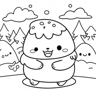 Cekici Sumikko Gurashi Kis Manzarasi Boyama Sayfasi 57394-12567