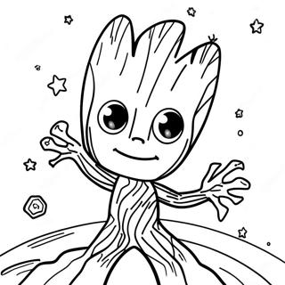 Uzayda Groot Boyama Sayfasi 57656-12623