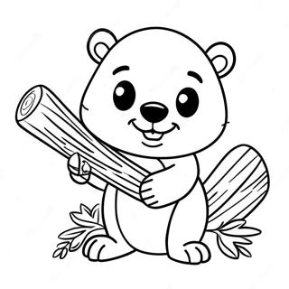 Mutlu Kunduz Kutuk Tutuyor Boyama Sayfasi 57848-12660