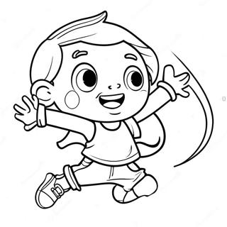 Enerjik Cocuk Oynarken Boyama Sayfasi 58026 12704