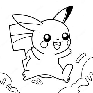 Pikachu Havada Ziplarken Boyama Sayfasi 58824-12870