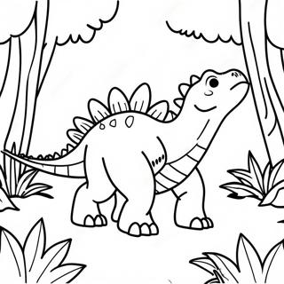 Stegosaurus Ormanda Jurassic Park Boyama Sayfasi 59588 13063