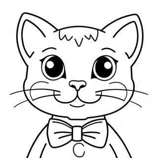 Sapka Takmis Sirin Kedi Boyama Sayfasi 59777-13105