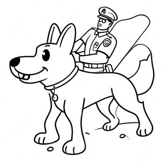 Aksiyon Halindeki Polis Kopegi Boyama Sayfasi 61045-13397