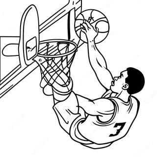 Basketbolcu Smac Yaparken Boyama Sayfasi 6173-1795