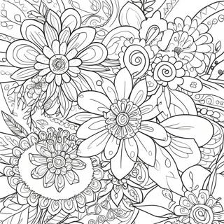 Boho Cicek Desenleri Boyama Sayfasi 62699-13856