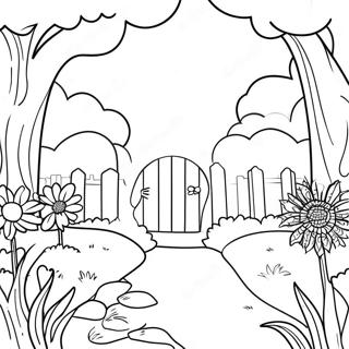 Huzurlu Bahce Manzarasi Boyama Sayfasi 64808-13964