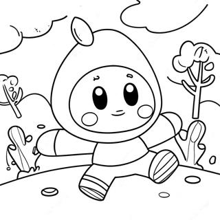 Oyunbaz Fall Guys Karakteri Kayma Boyama Sayfasi 64909-14004