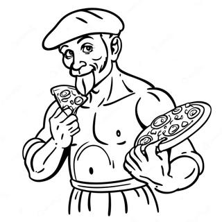 Pizza Yiyen Michelangelo Boyama Sayfasi 6559-244