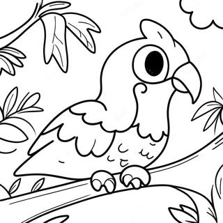 Renkli Papagan Yetiskin Hayvanlar Boyama Sayfasi 65633-14357