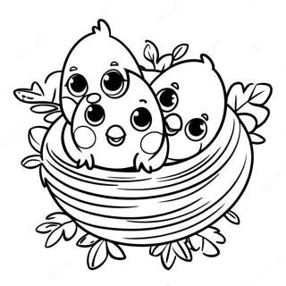 Mutlu Bebek Kuslari Yuvada Boyama Sayfasi 656 1549