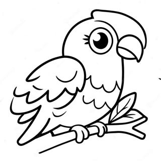 Daldaki Renkli Papagan Boyama Sayfasi 66271-14503