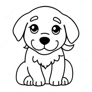 Sevimli Golden Retriever Yavru Boyama Sayfasi 67433 14756