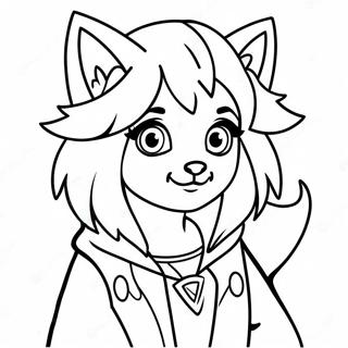 Sevimli Kurt Anime Kizi Boyama Sayfasi 67614-14791
