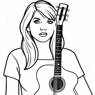 Gitarli Taylor Swift Boyama Sayfasi 69301-15180