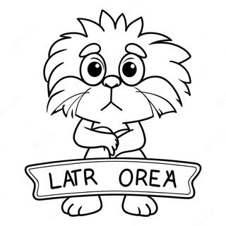 Sevimli Lorax Bir Pankart Tutuyor Boyama Sayfasi 70402-15421