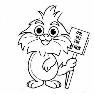 Sevimli Lorax Bir Pankart Tutuyor Boyama Sayfasi 70402-15422