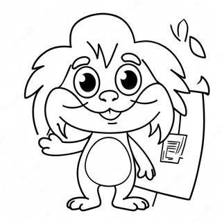 Sevimli Lorax Bir Pankart Tutuyor Boyama Sayfasi 70402-15423