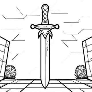 Altin Kilic Minecraft Boyama Sayfasi 70687-15474