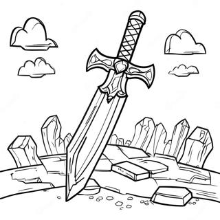 Demir Kilic Minecraft Boyama Sayfasi 70688 15477