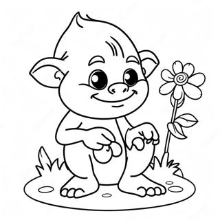 Yaramaz Troll Ciceklerle Oynuyor Boyama Sayfasi 7189 1508