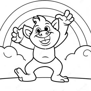 Mutlu Troll Gokkusaginin Altinda Dans Ediyor Boyama Sayfasi 7190 1261