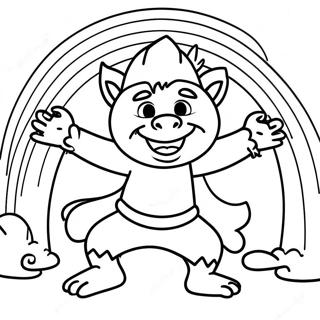 Mutlu Troll Gokkusaginin Altinda Dans Ediyor Boyama Sayfasi 7190 1263